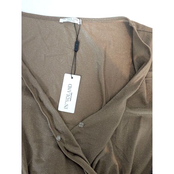 Women's IN'VOLAND Glitter Dress Size 18W Khaki - Picture 8 of 9